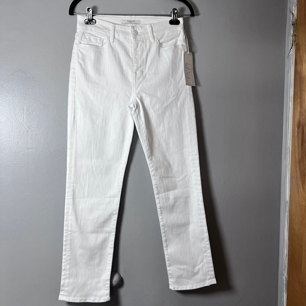 Fidelity Denim Women’s White Straight Leg Jeans – Size 26 (Stamped Sample)